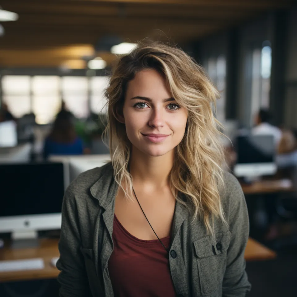 Carla Wegner im Besprechungsraum